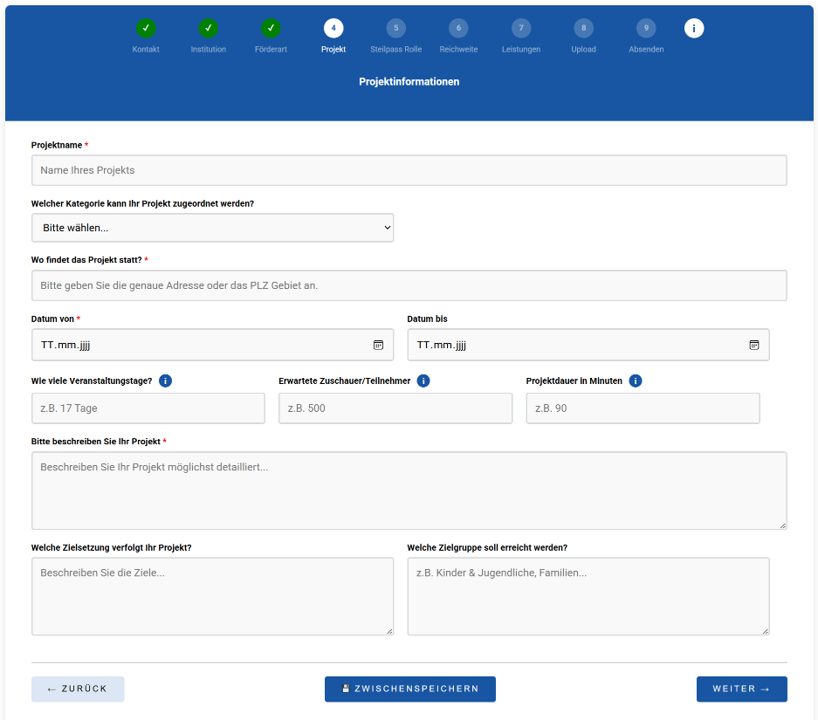 SPOT Frontend Seite 4 Projektinformationen